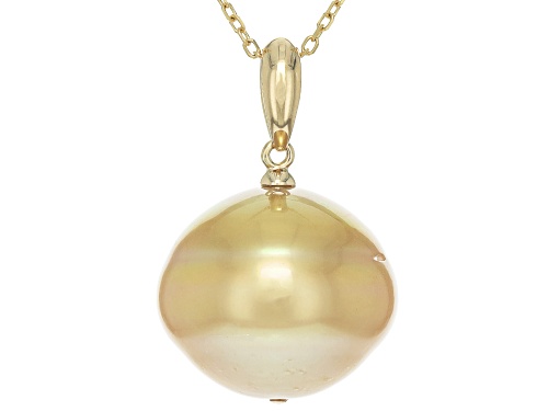 Pre-Owned 15-16mm Golden Cultured South Sea Pearl 14k Yellow Gold Pendant