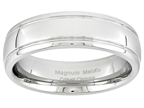 Pre-Owned Cobalt Chrome Ribbed Edge Wedding Band - Size 13