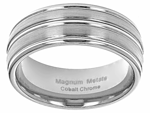 Pre-Owned 8mm Cobalt Chrome 3-Row Ribbed Wedding Band - Size 11
