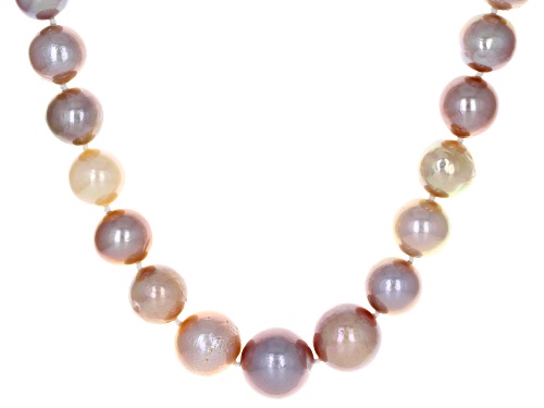 Pre-Owned Genusis™ 9-13mm Mutli-Color Cultured Freshwater Pearl Rhodium Over Sterling Silver 20 Inch - Size 20