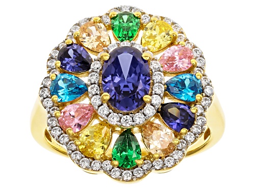 Pre-Owned Bella Luce® Esotica™ 4.77ctw Multi-gem Simulants Eterno™ Yellow Ring - Size 7