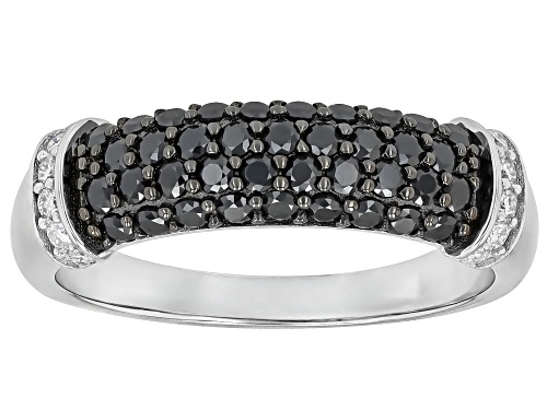 Pre-Owned MOISSANITE FIRE® AND BLACK MOISSANITE 0.88CTW DEW ROUND BRILLIANT PLATINEVE® RING - Size 6