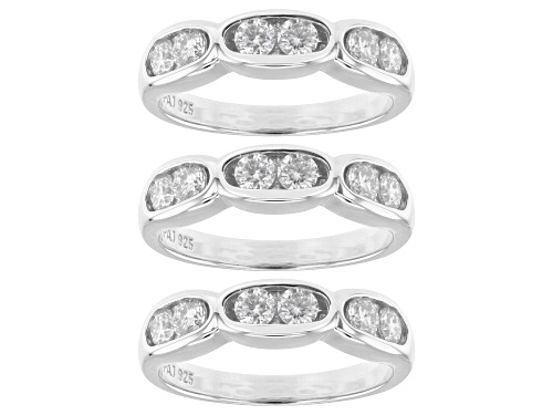 Pre-Owned MOISSANITE FIRE® 1.80CTW DEW PLATINEVE® SET OF 3 RINGS - Size 5