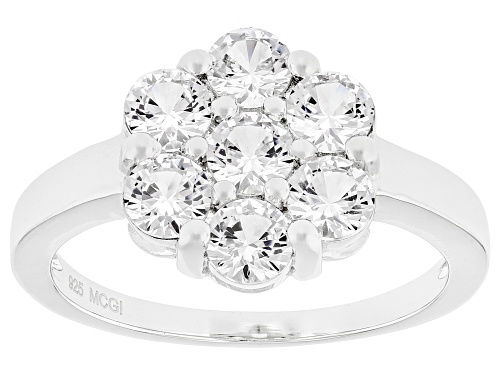 Pre-Owned 1.66ctw Lab Created White Sapphire Platinum Over Sterling Silver Ring - Size 10