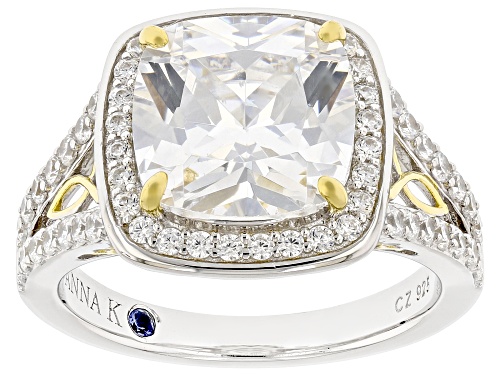 Pre-Owned Vanna K™ For Bella Luce® 7.43ctw White Diamond Simulant Eterno™ Yellow and Platineve® Ring - Size 8