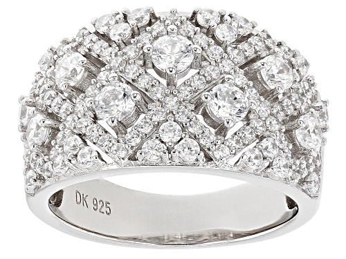 Pre-Owned Bella Luce® 2.80ctw White Diamond Simulant Rhodium Over Sterling Silver Ring (1.69ctw DEW) - Size 7
