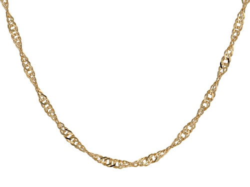 Pre-Owned 18k Yellow Gold Over Sterling Silver 4.5mm Singapore 20 Inch Chain - Size 20