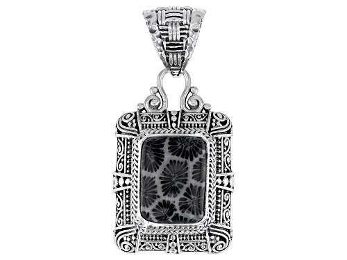 Pre-Owned Artisan Collection of Bali™ 16x12mm Black Coral Sterling Silver Pendant