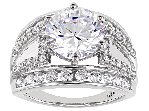 Pre-Owned Bella Luce® 9.14ctw White Diamond Simulant Platinum Over Sterling Silver Ring (5.12ctw DEW - Size 5