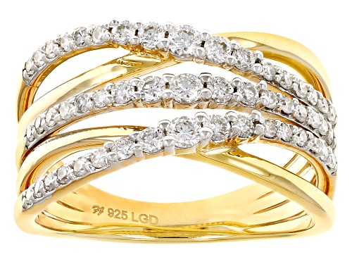 Pre-Owned Prazana® Lab-Grown Diamonds 0.62ctw White Diamond 14K Yellow Gold Over Sterling Silver Rin - Size 6