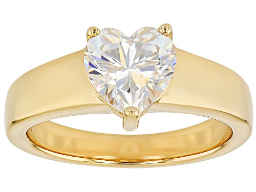 Pre-Owned 2.34ct Heart Shape Strontium Titanate 18k Yellow Gold Over Silver Solitaire Ring - Size 9