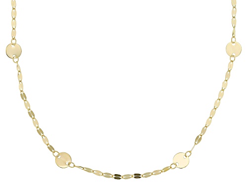 Pre-Owned Stefano Oro® 14k Yellow Gold Station Discs 18" Necklace - Size 18