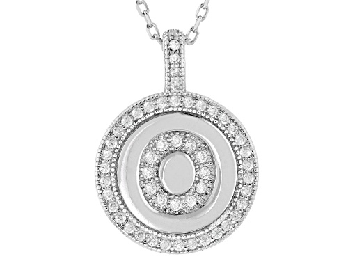 Pre-Owned Bella Luce® 0.51ctw White Diamond Simulant Rhodium Over Sterling Silver "O" Initial Pendan