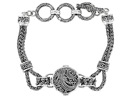 Pre-Owned Artisan Collection of Bali™ Sterling Silver Filigree Toggle Bracelet - Size 7