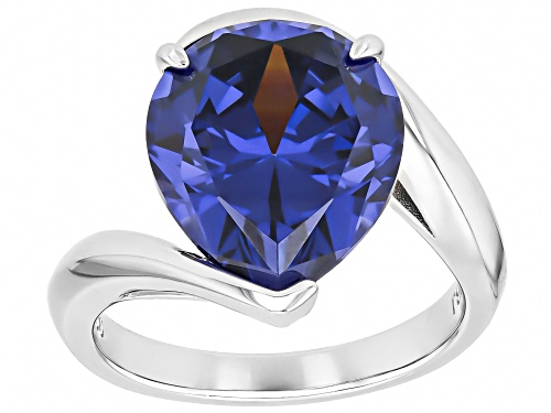 Pre-Owned Bella Luce® Esotica™ 8.50ctw Tanzanite Simulant Rhodium Over Sterling Silver Ring - Size 6