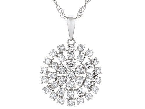 Pre-Owned Prazana® Lab-Grown Diamonds 0.50ctw White Diamond Rhodium Over Silver Pendant, H SI