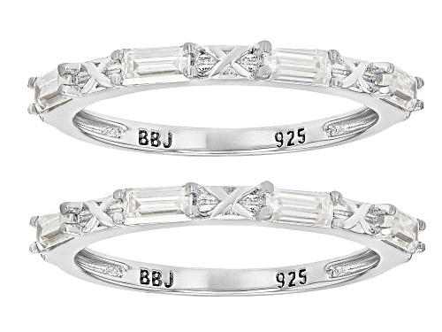 Pre-Owned MOISSANITE FIRE® 0.72CTW DEW BAGUETTE PLATINEVE® SET OF 2 RINGS - Size 11