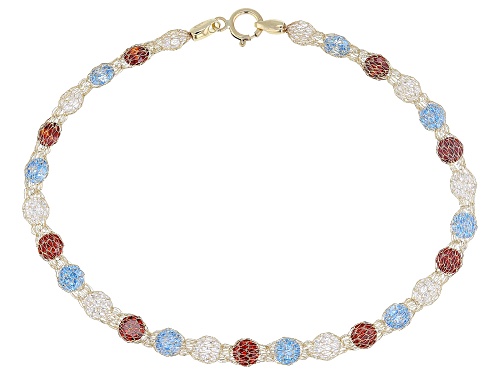 Pre-Owned Splendido Italian Jewelry™ 10k Gold 12.64ctw Bella Luce® Crochet Tiara D'Tuscano Bracelet - Size 7.5