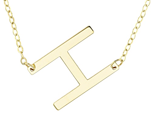 Pre-Owned Stefano Oro® 14k Yellow Gold Initial "H" Necklace - Size 18
