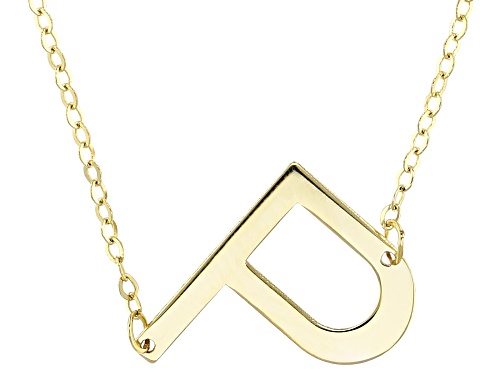 Pre-Owned Stefano Oro® 14k Yellow Gold Initial "P" Necklace - Size 18
