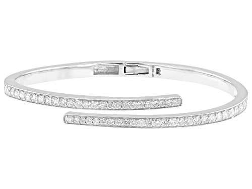 Pre-Owned Prazana® Lab-Grown Diamonds 2.59ctw Lab-Grown Diamond Rhodium Over Sterling Silver Bangle, - Size 7.25