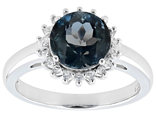 Pre-Owned 2.04ct London Blue Topaz with 0.15ctw White Topaz Rhodium Over Sterling Silver Ring - Size 9