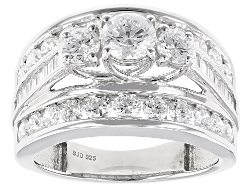 Pre-Owned Prazana® Lab-Grown Diamonds 2.45ctw White Diamond Rhodium Over Sterling Silver Ring, H SI - Size 7