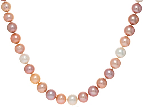 Pre-Owned 9.5mm Multi-Color Cultured Freshwater Pearl Rhodium Over Sterling Silver 20 Inch Strand Ne - Size 20