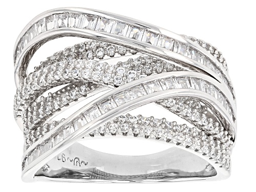 Pre-Owned Bella Luce® 3.01ctw White Diamond Simulant Rhodium Over Sterling Silver Ring - Size 9
