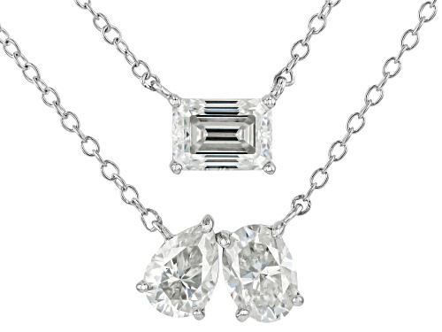 Pre-Owned MOISSANITE FIRE® 2.69CTW DEW PLATINEVE® MULTILAYER NECKLACE - Size 18