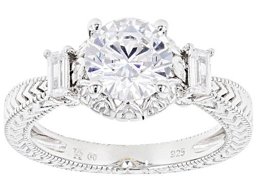 Pre-Owned Bella Luce® 2.92ctw White Diamond Simulant Rhodium And 14k Yellow Gold Over Sterling Silve - Size 11
