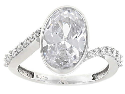 Pre-Owned Bella Luce® 5.87ctw White Diamond Simulant Rhodium Over Sterling Silver Ring - Size 5