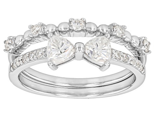 Pre-Owned MOISSANITE FIRE® 0.95CTW DEW ROUND BRILLIANT PLATINEVE® SET OF  TWO RINGS - Size 6