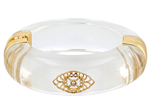 Pre-Owned Off Park® Collection, Lucite & White Crystal Gold Tone Bangle Bracelet