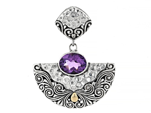 Pre-Owned Artisan Collection of Bali™ 2.70ct Amethyst Sterling Silver Balinese Scrollwork Enhancer