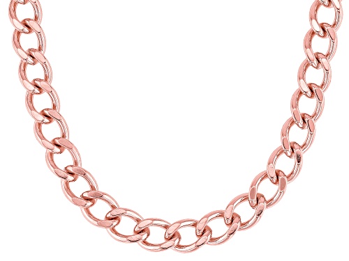 Pre-Owned Timna Jewelry Collection™ 8mm Copper Beveled Curb 18" Chain - Size 18