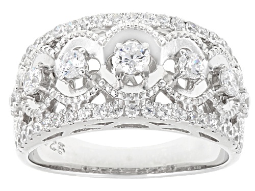 Pre-Owned Charles Winston For Bella Luce® 1.17ctw White Diamond Simulants Rhodium Over Sterling Silv - Size 6