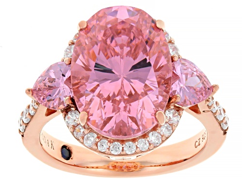 Pre-Owned Vanna K™ For Bella Luce® 12.15ctw Pink and White Diamond Simulant Eterno™ Rose Ring - Size 7