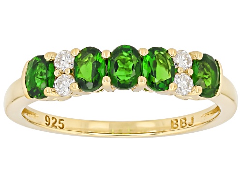 Pre-Owned 0.90ctw Chrome Diopside with 0.12ctw 18K Yellow Gold Over Sterling Silver Ring - Size 9