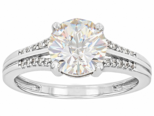 Pre-Owned 3.40ct Castle Cut Strontium Titanate With 0.09ctw White Zircon Rhodium Over Sterling Silve - Size 7