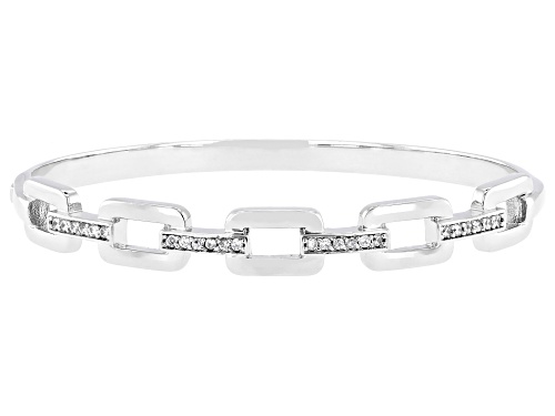 Pre-Owned Bella Luce® 0.58ctw White Diamond Simulant Rhodium Over Brass Bangle Bracelet - Size 7