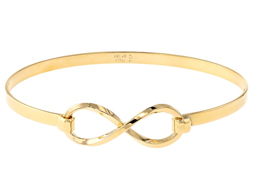 Pre-Owned Moda Al Massimo® 18k Yellow Gold Over Bronze Infinity Bracelet - Size 8