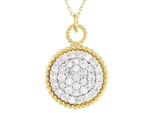 Pre-Owned Prazana® Lab-Grown Diamonds 1.75ctw White Diamond 18K Yellow Gold Over Silver Pendant, G-H