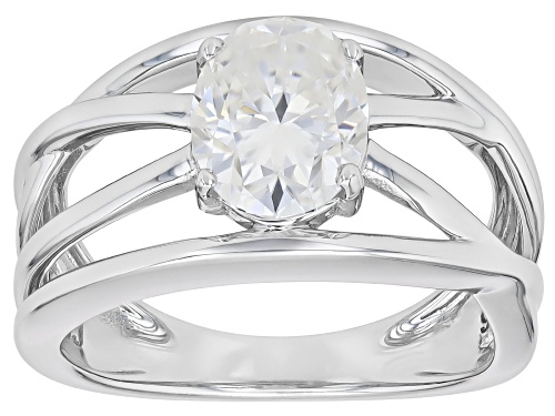 Pre-Owned MOISSANITE FIRE® 2.10CT DEW OVAL PLATINEVE® SOLITAIRE RING - Size 5