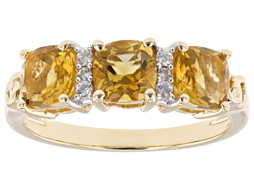Pre-Owned 1.50ctw Citrine With 0.07ctw White Zircon 18K Yellow Gold Over Sterling Silver Ring - Size 9