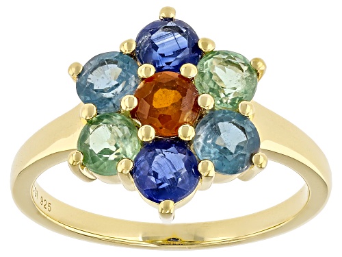 Pre-Owned 2.07ctw Multi Color Kyanite 18k Yellow Gold Over Sterling Silver Ring - Size 8