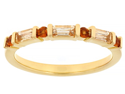 Pre-Owned 0.35ctw Imperial Topaz With 0.10ctw Madeira Citrine 18k Yellow Gold Over Sterling Silver R - Size 9