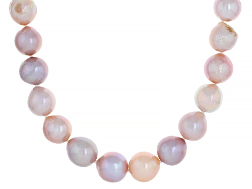 Pre-Owned Genusis™ 9.5-12mm Multi-Color Cultured Freshwater Pearl Rhodium Over Sterling Silver 20 In - Size 20