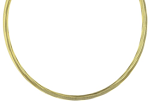 Pre-Owned Argento Oro™ 18k Yellow Gold Over Sterling Silver 6mm Reversible Omega 18 Inch Chain - Size 18