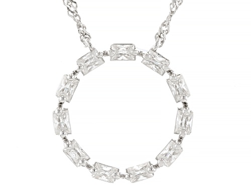 Pre-Owned MOISSANITE FIRE® .77CTW DEW BAGUETTE PLATINEVE® CIRCLE NECKLACE - Size 18